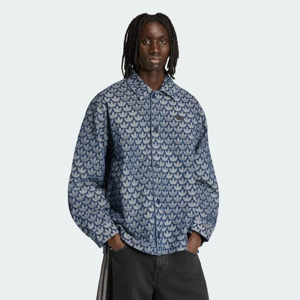 Джинсовая футболка с монограммой Adidas, blue