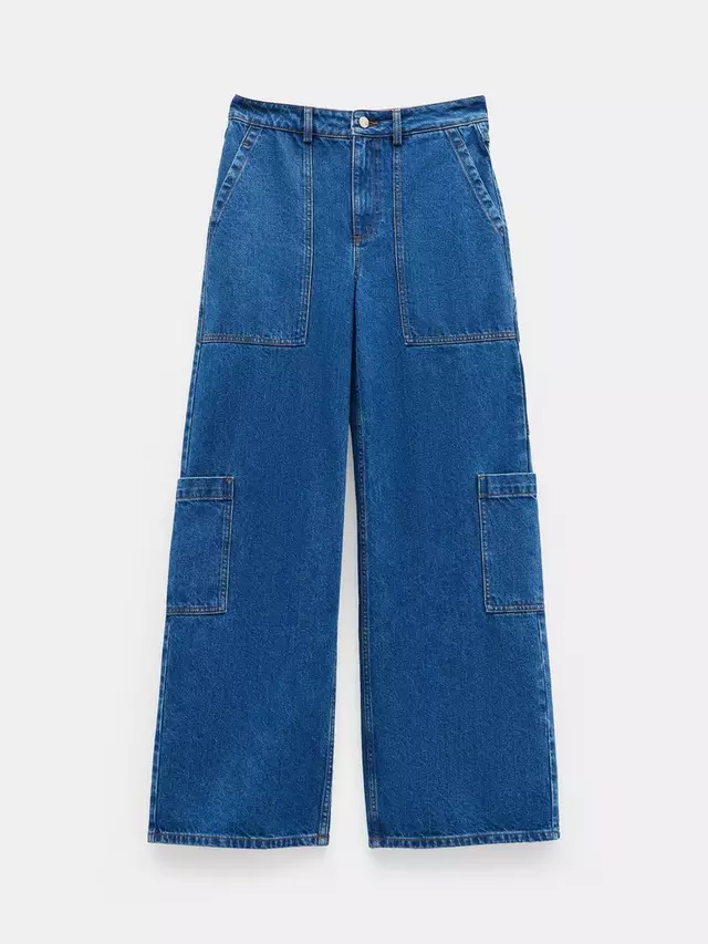 

Джинсы HUSH Charli Wide Leg Cargo, цвет mid authentic blue
