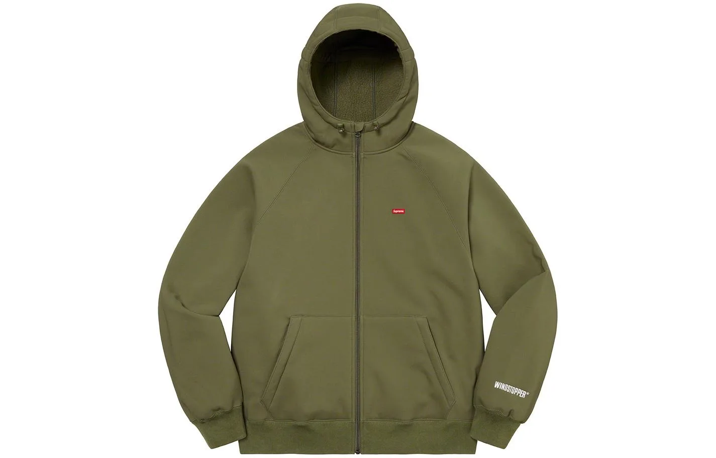 Ветрозащитная худи с капюшоном на молнии FW22 Supreme, темно-оливковый