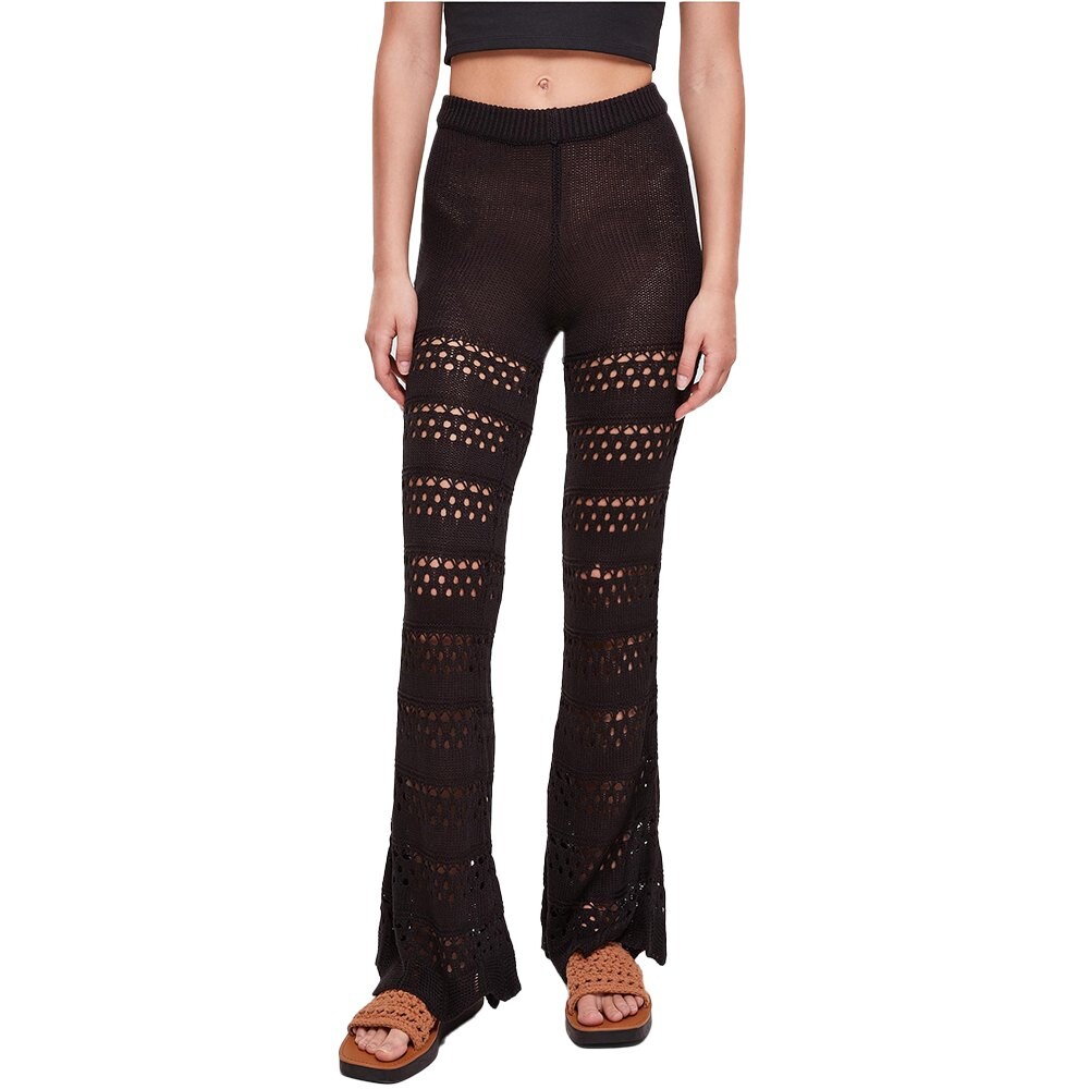 

Леггинсы Urban Classics Flared Crochet High Waist, черный