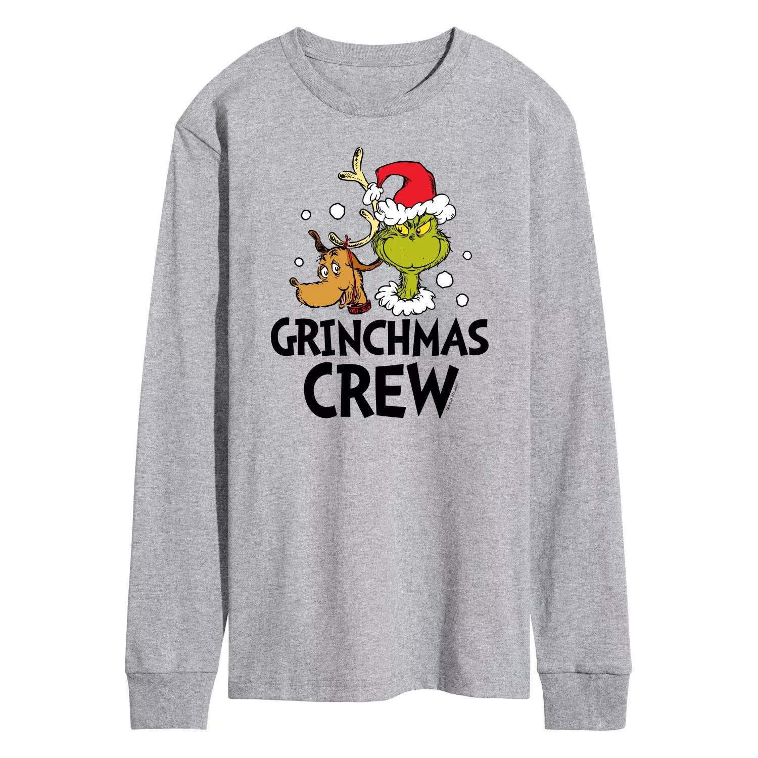 

Мужская футболка с длинными рукавами и круглым вырезом Dr. Seuss Grinch Grinchmas Licensed Character