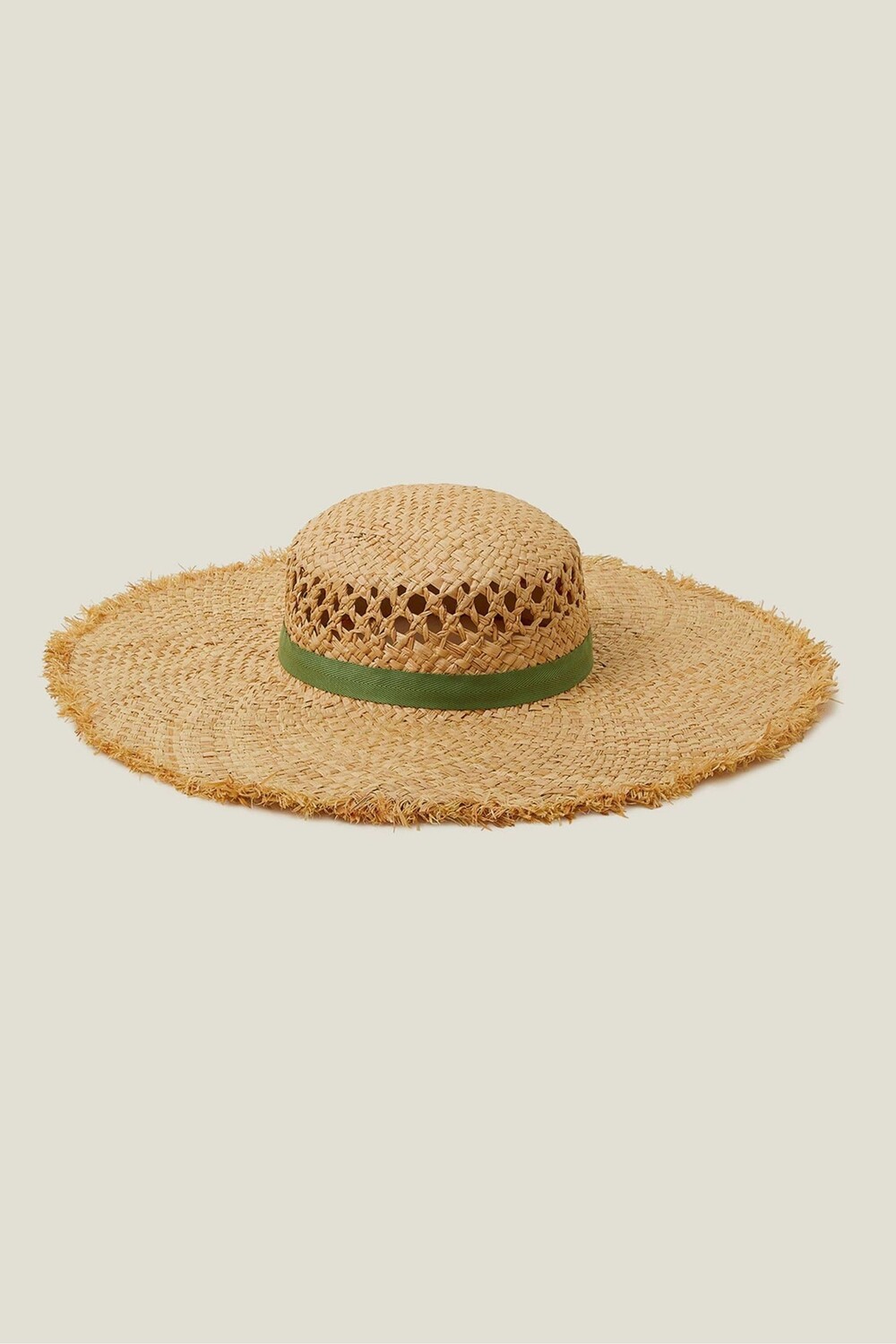 

Плетеная шляпа с необработанными краями Accessorize, бежевый