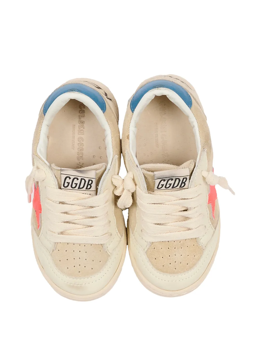 Кеды со звездами на шнуровке Golden Goose Kids, нейтральный — фото 3