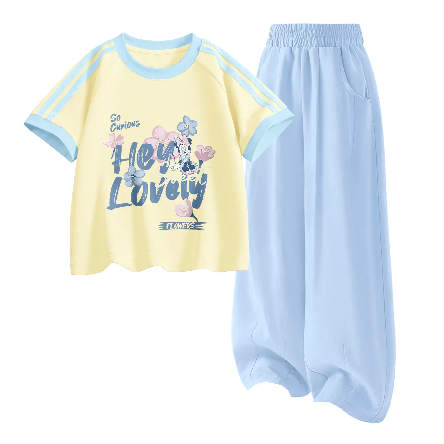 Детский спортивный костюм Casual Sportswear 2 Piece Set Disney, Dewy Flower K Honey Match+Dewy Flower K Cream Blue — фото 3