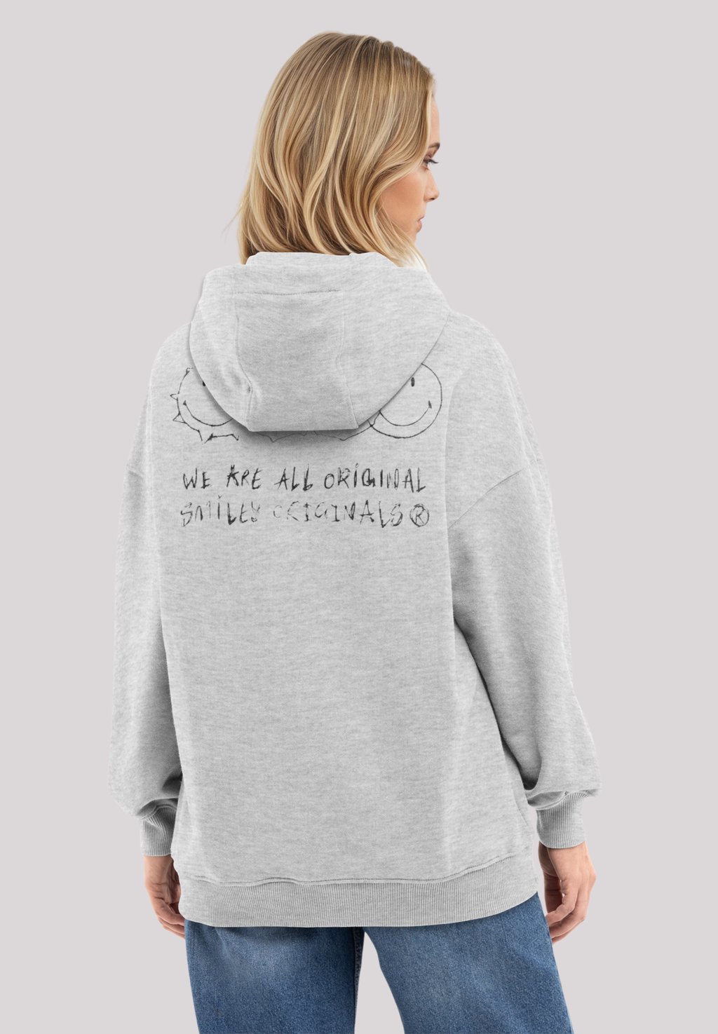 

Толстовка SMILEY WE ARE ALL ORIGINAL UNIQUE - Hoodie F4NT4STIC, серый