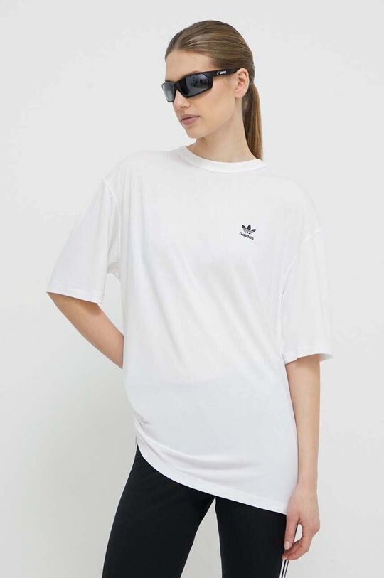 Футболка с изображением трилистника adidas Originals, бежевый — фото 3