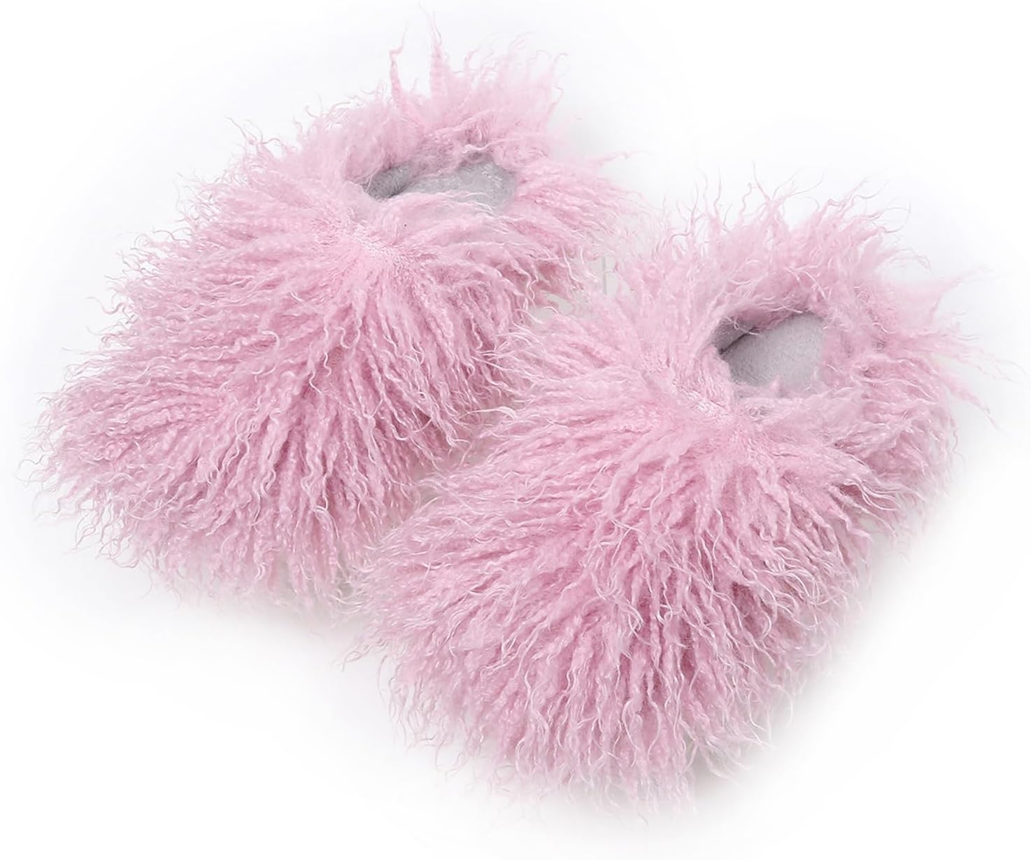 

Большие пушистые тапочки из искусственного меха, унисекс, домашние шлепанцы с шерстяной текстурой, теплые плюшевые пушистые туфли с длинным ворсом для женщин Hevoy, фиолетовый