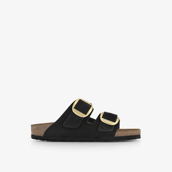 Сандалии Birkenstock Arizona из нубука с двумя ремешками, черный