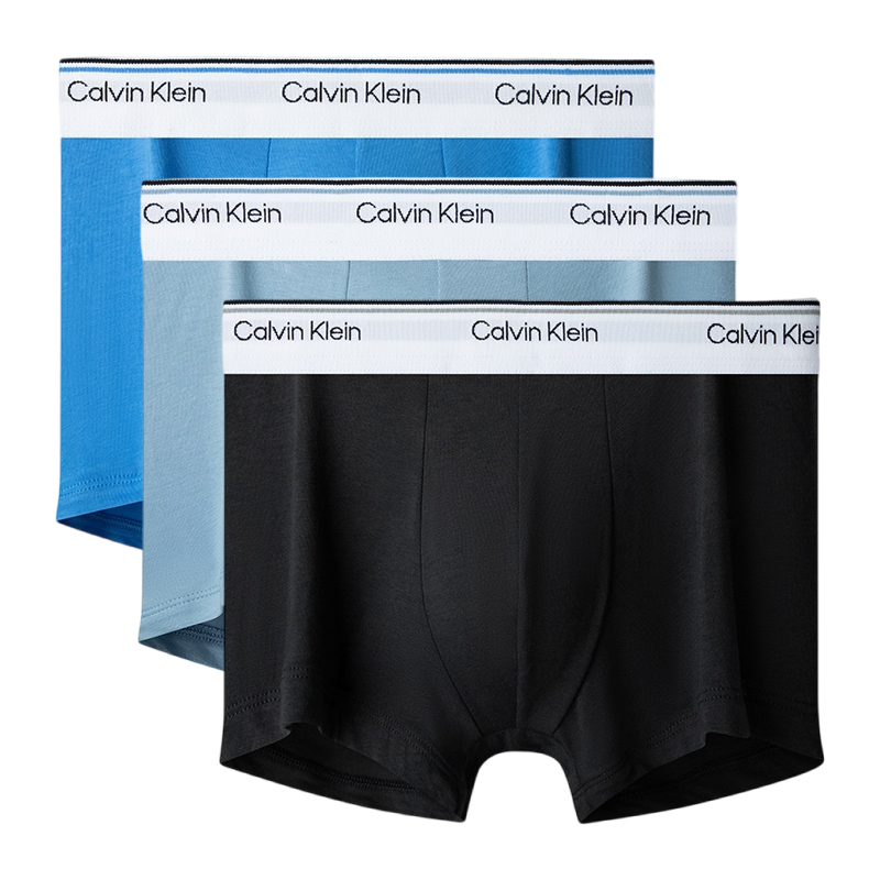 Мужские трусы 3 штуки Calvin Klein, черный/серый/зеленый — фото 3
