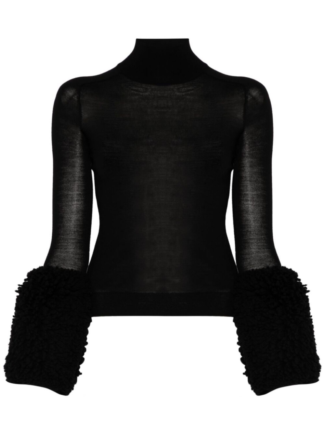 

Alaïa вязаный топ с манжетами-пузырями, черный
