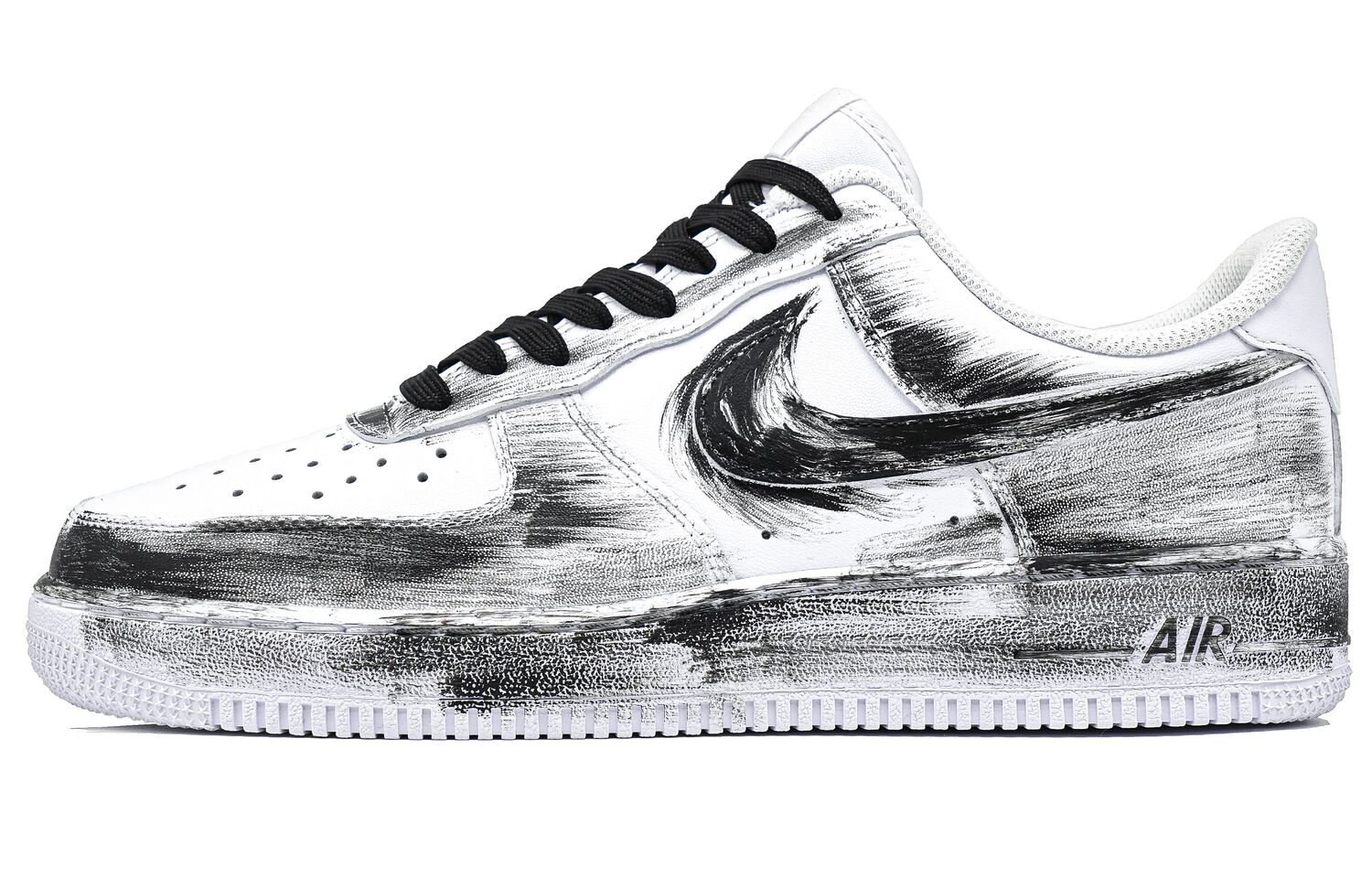 

Nike Air Force 1 Graffiti Trajectory легкие и дышащие низкие кроссовки для скейтбординга Unisex черно-белые