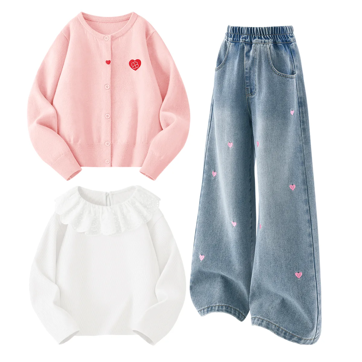Детский спортивный комплект из 3 предметов Disney, Solid Color Pink+Solid Color Sea Salt Blue+Solid Color Baby Pink — фото 4