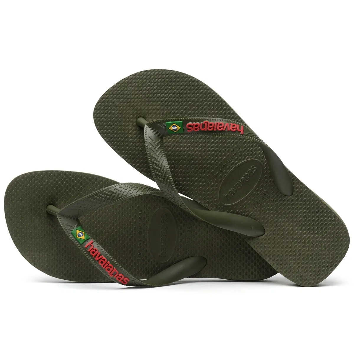 Унисекс шлепанцы с логотипом Бразилии Havaianas, зеленый — фото 4