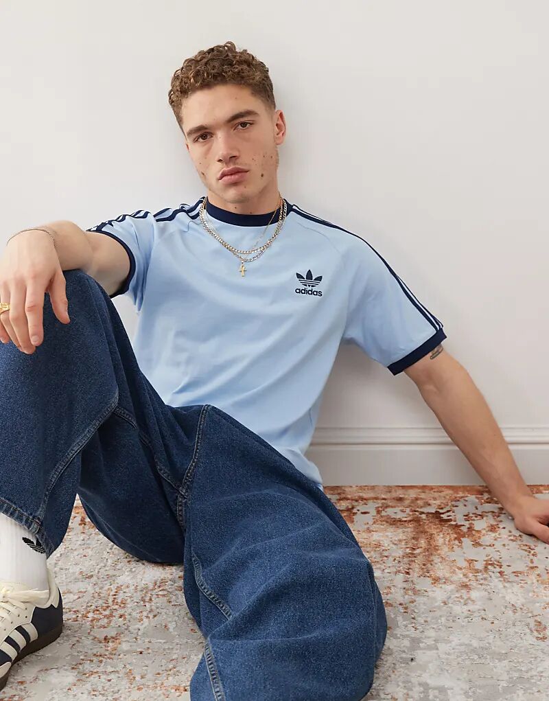 

Футболка Adicolor Classics с тремя полосками синего цвета adidas Originals