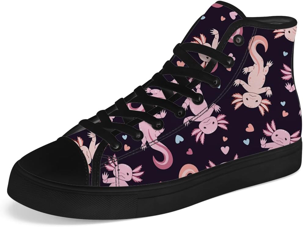 

Кеды на высокой подошве Chebing Axolotl из холщовой ткани, с шнуровкой, повседневная обувь, подарок для мужчин и женщин, розовый