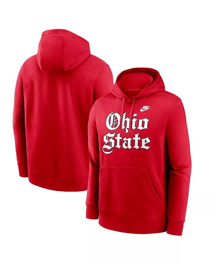

Мужская флисовая толстовка с капюшоном Old English Scarlet Ohio State Buckeyes Nike