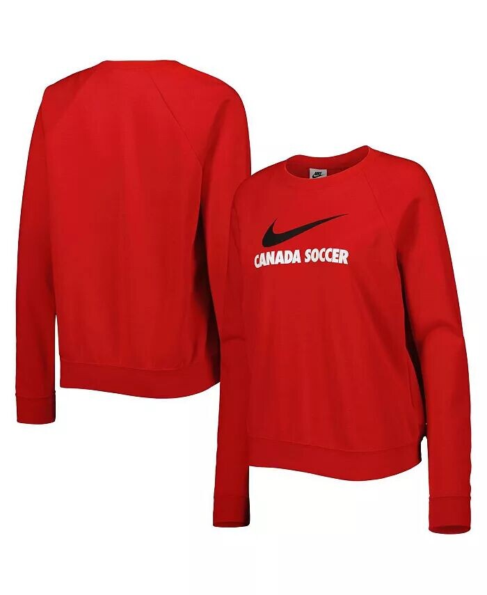 

Женский красный пуловер с реглан Canada Soccer Lockup Varsity Толстовка Nike