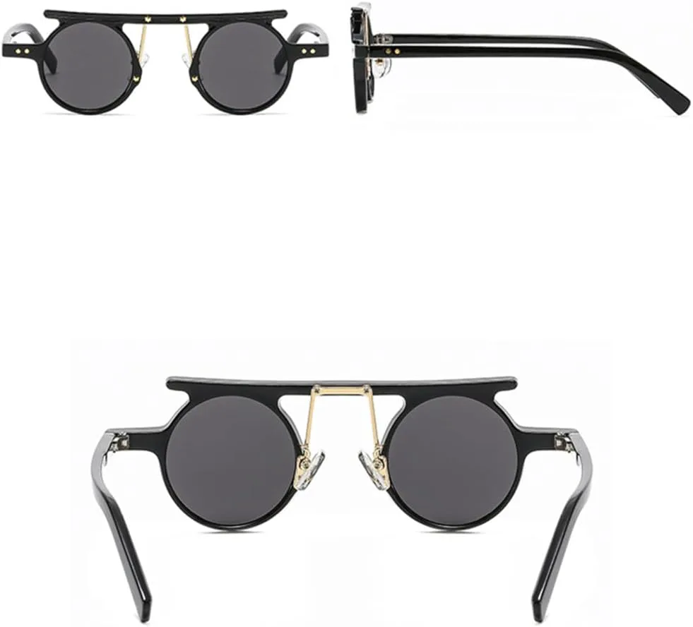 

Винтажные круглые солнцезащитные очки в стиле стимпанк для женщин, маленькая оправа, прозрачные солнцезащитные очки, хип-хоп, круглые HDUBFY, C11 Leopard Clear