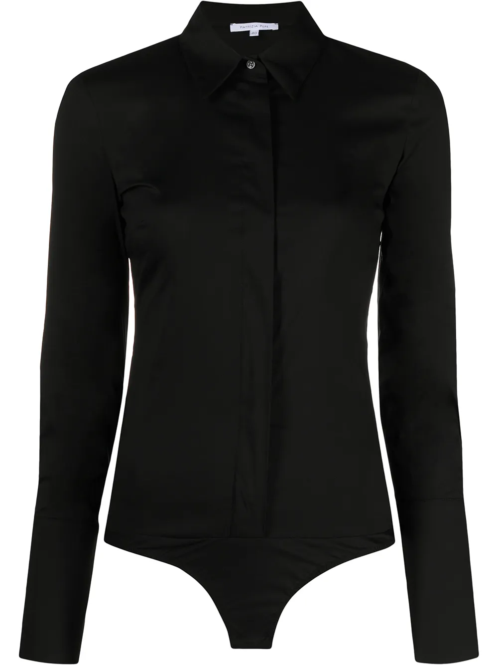 

Поплиновая рубашка-боди Patrizia Pepe, черный