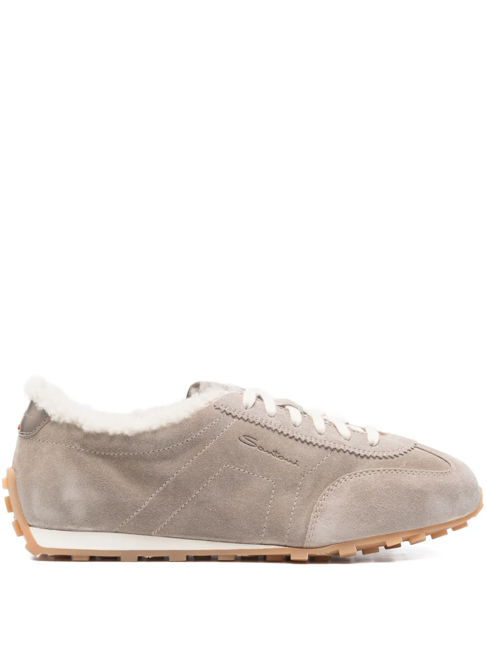 Кроссовки с вставками Santoni, нейтральный