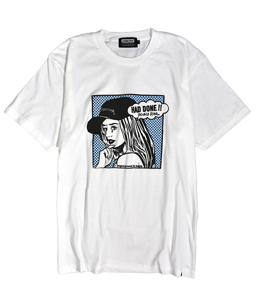 

Футболка с принтом, бренд DOUBLE STEAL, цвет белый/синий