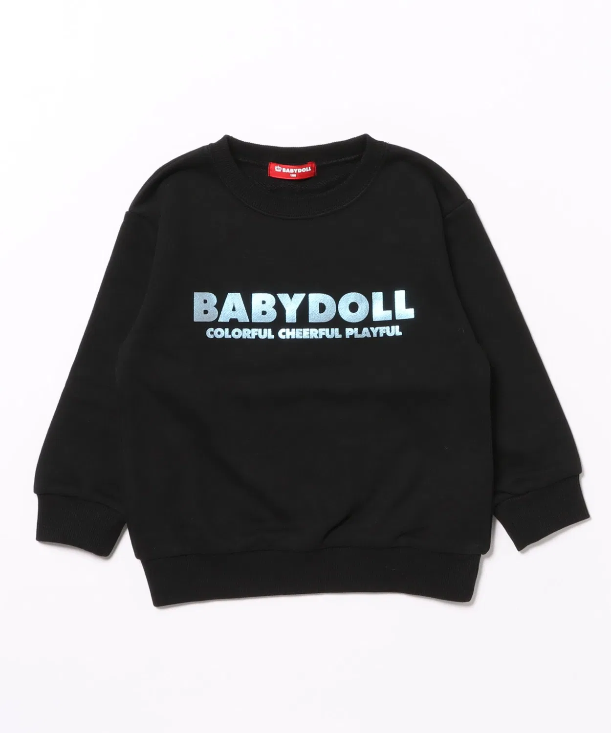 Толстовка детская BABYDOLL с логотипом, длинный рукав, чёрный