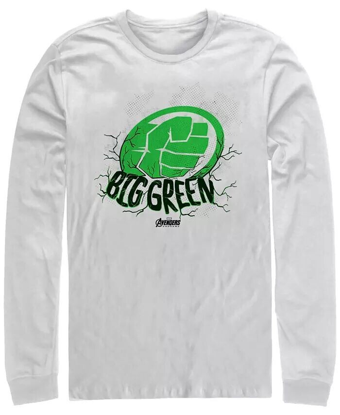 

Мужская футболка с длинным рукавом Marvel Hulk Big Green Punch Fifth Sun, белый