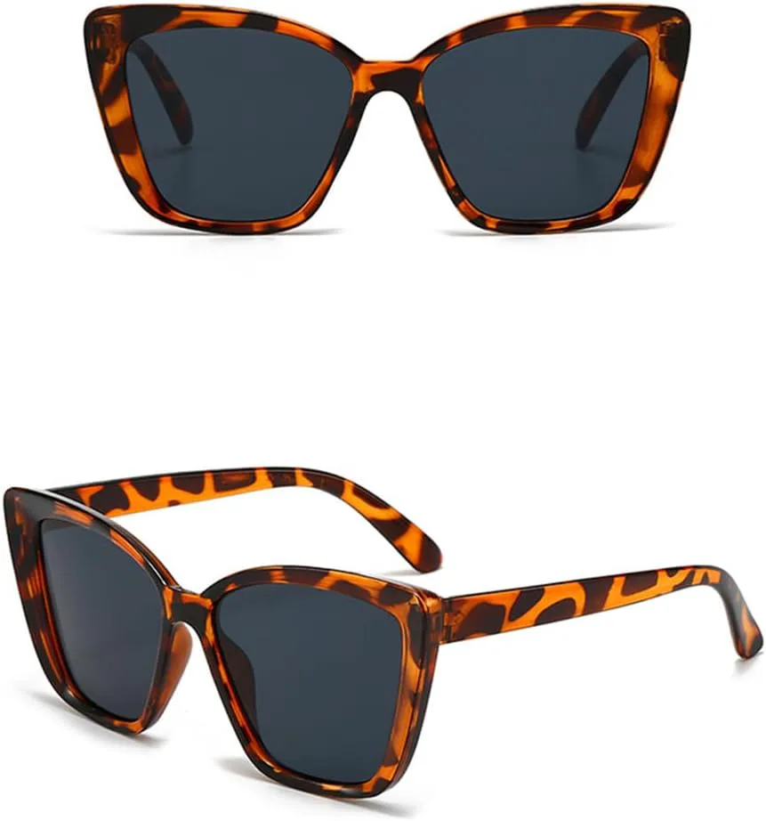 

Женские солнцезащитные очки «кошачий глаз» с леопардовым принтом, маленькая оправа, для занятий спортом на открытом воздухе, бега и езды на велосипеде FYTUP, Tea