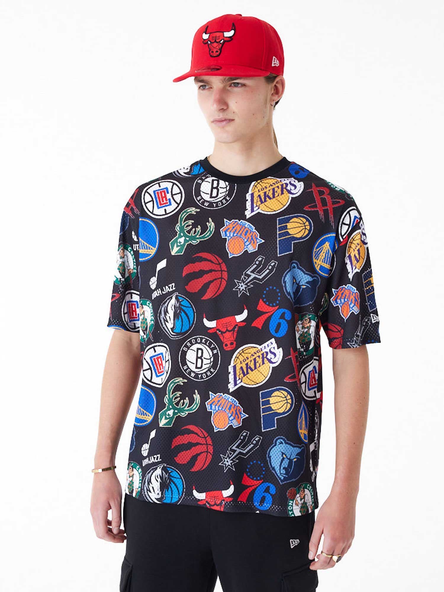 

Футболка New Era NBA AOP MESH OS T-SHIRT NBAALL, черный