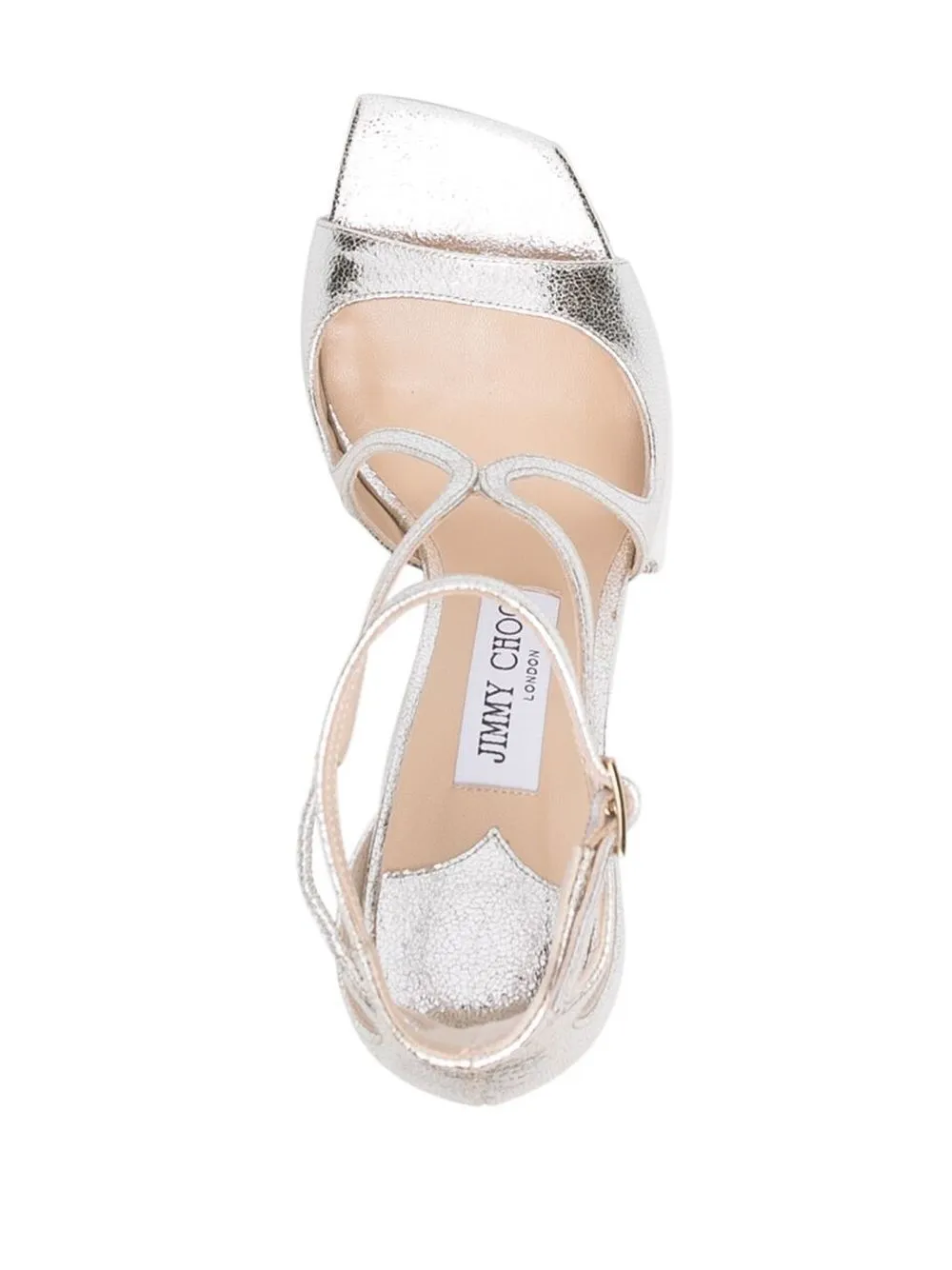 Босоножки Azia 95 с эффектом металлик JIMMY CHOO, золотой — фото 4