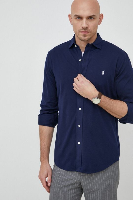 

Хлопковая рубашка Polo Ralph Lauren, темно-синий