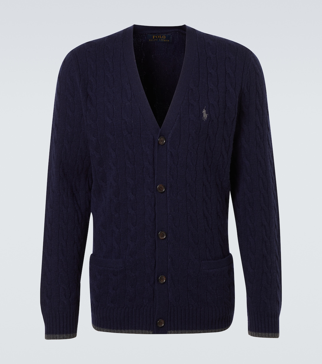 

Кардиган из шерсти и кашемира, связанный косами Polo Ralph Lauren, Hunter Navy