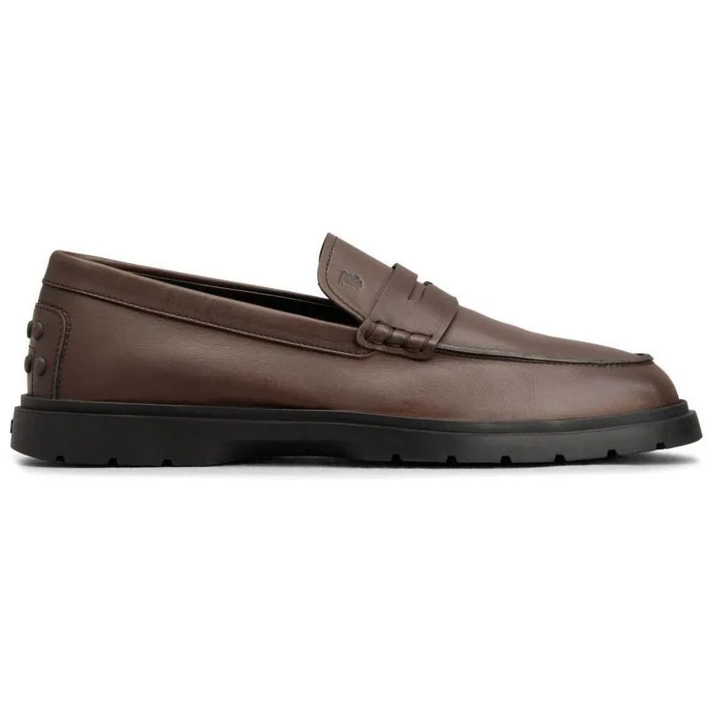 Лоферы с тиснением логотипа TOD'S коричневые — фото 3