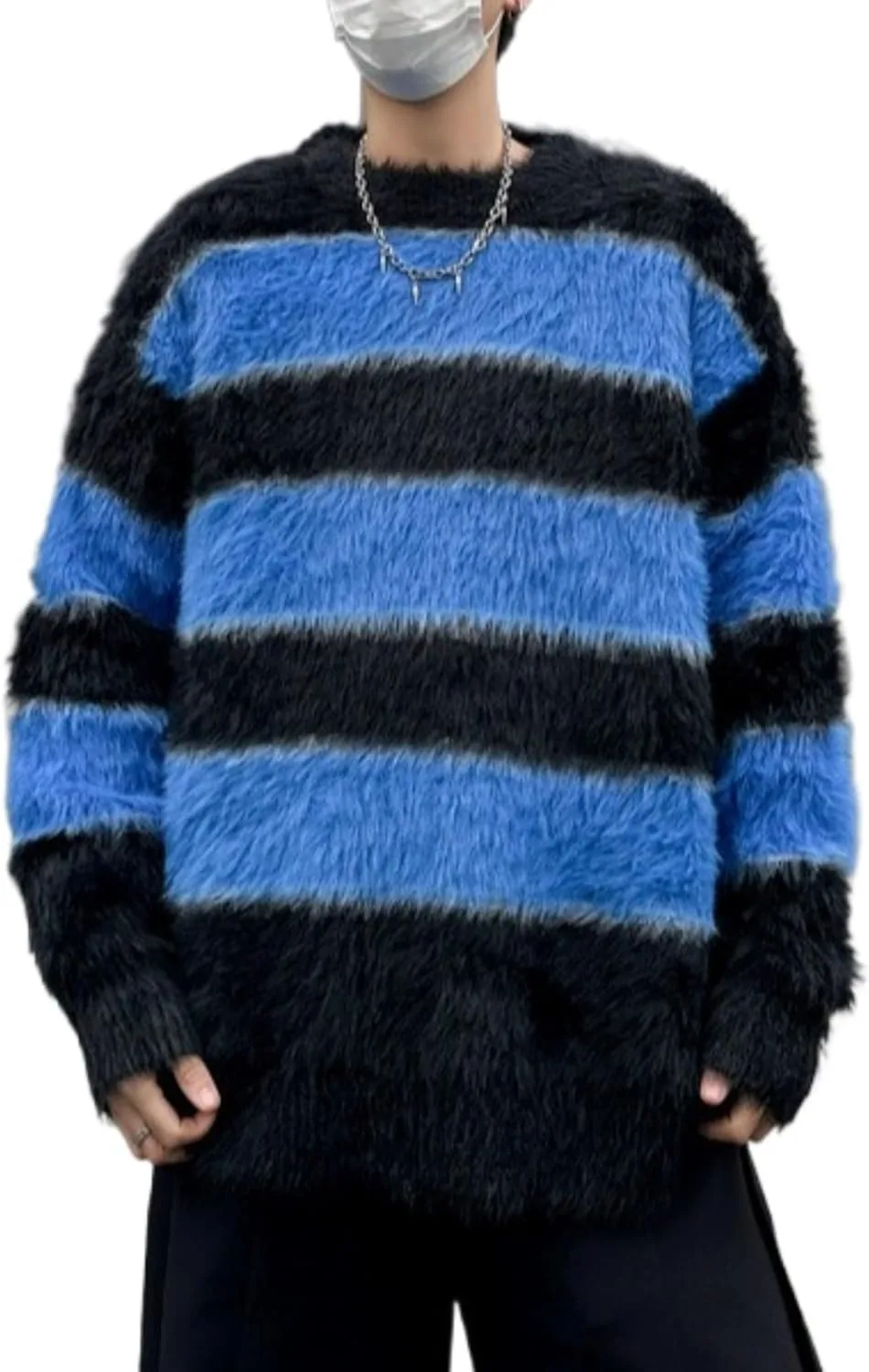 

Мужской повседневный мягкий полосатый свитер