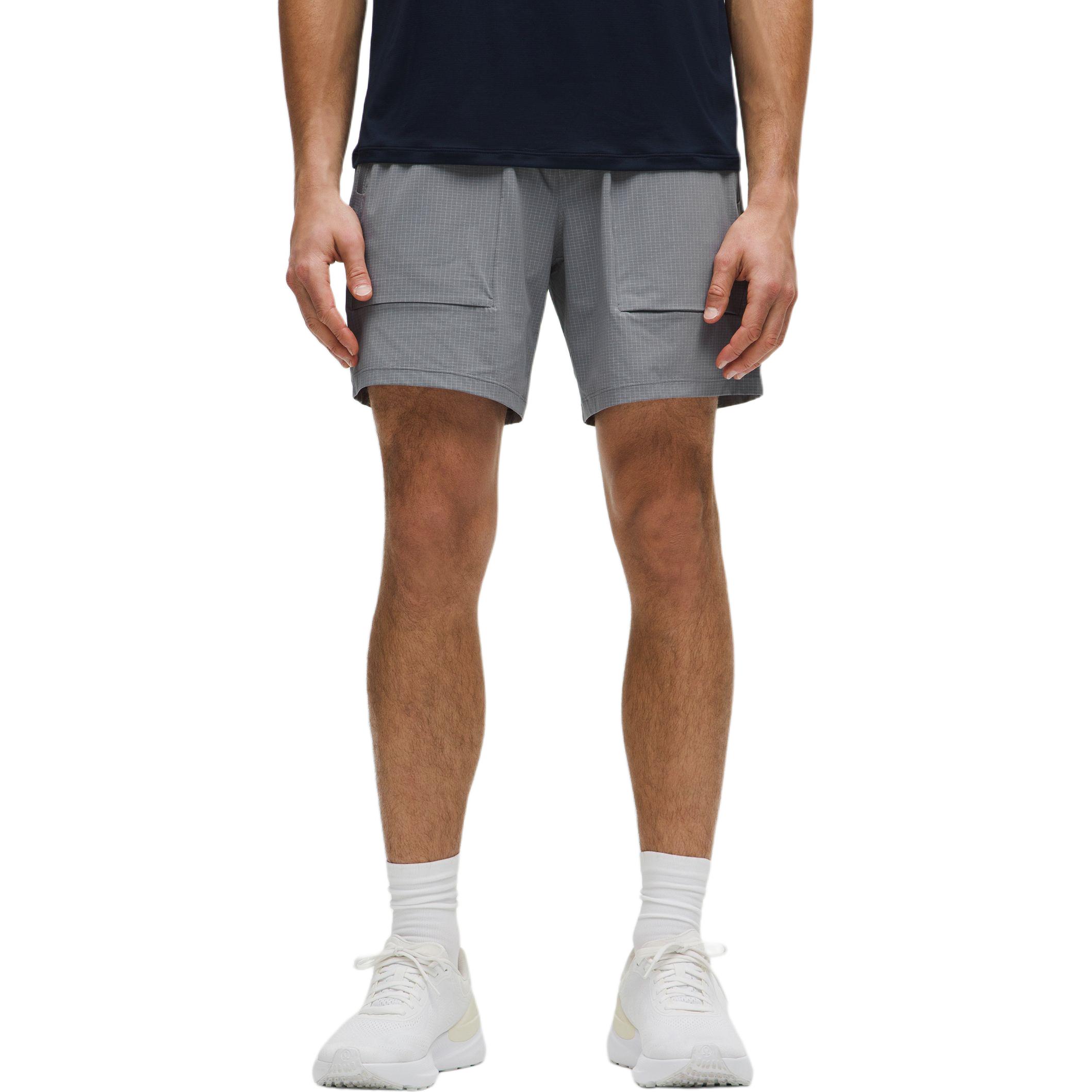 

Шорты спортивные pace breaker ss25 мужские 7' Lululemon, серый/белый