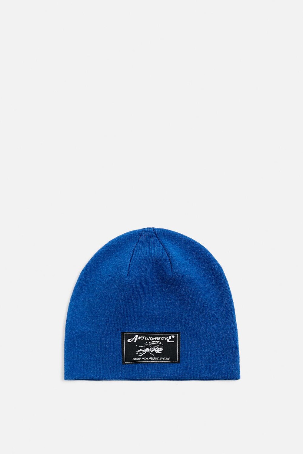 

Вязаная шапка с нашивкой ZARA, синий