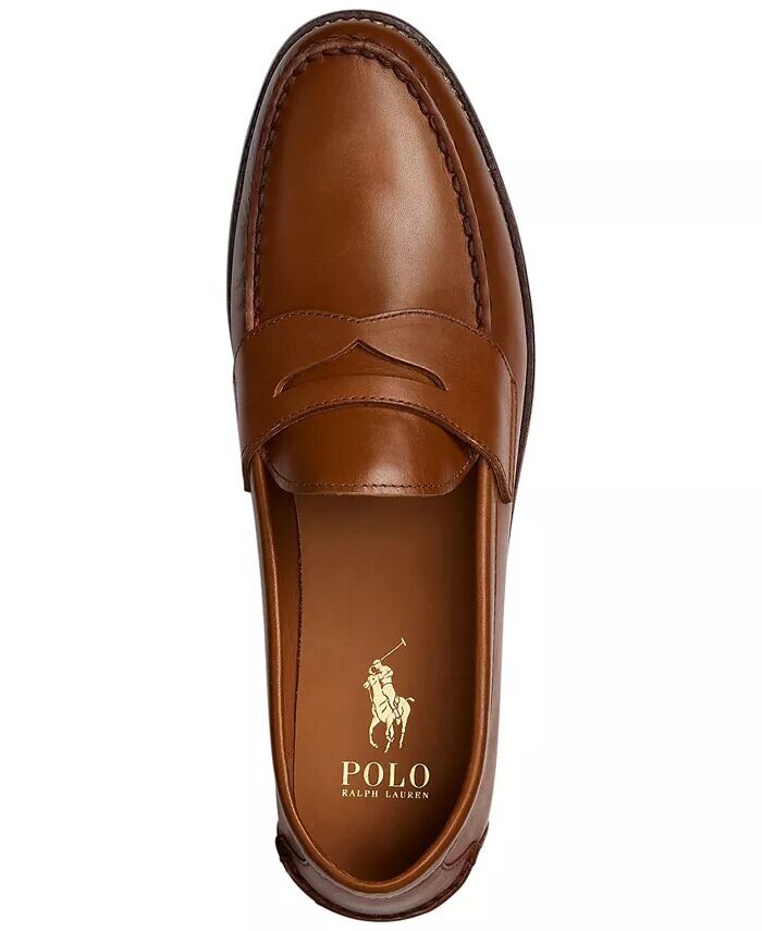 Мужские кожаные пенни-лоферы Alston Polo Ralph Lauren, бежевый — фото 4