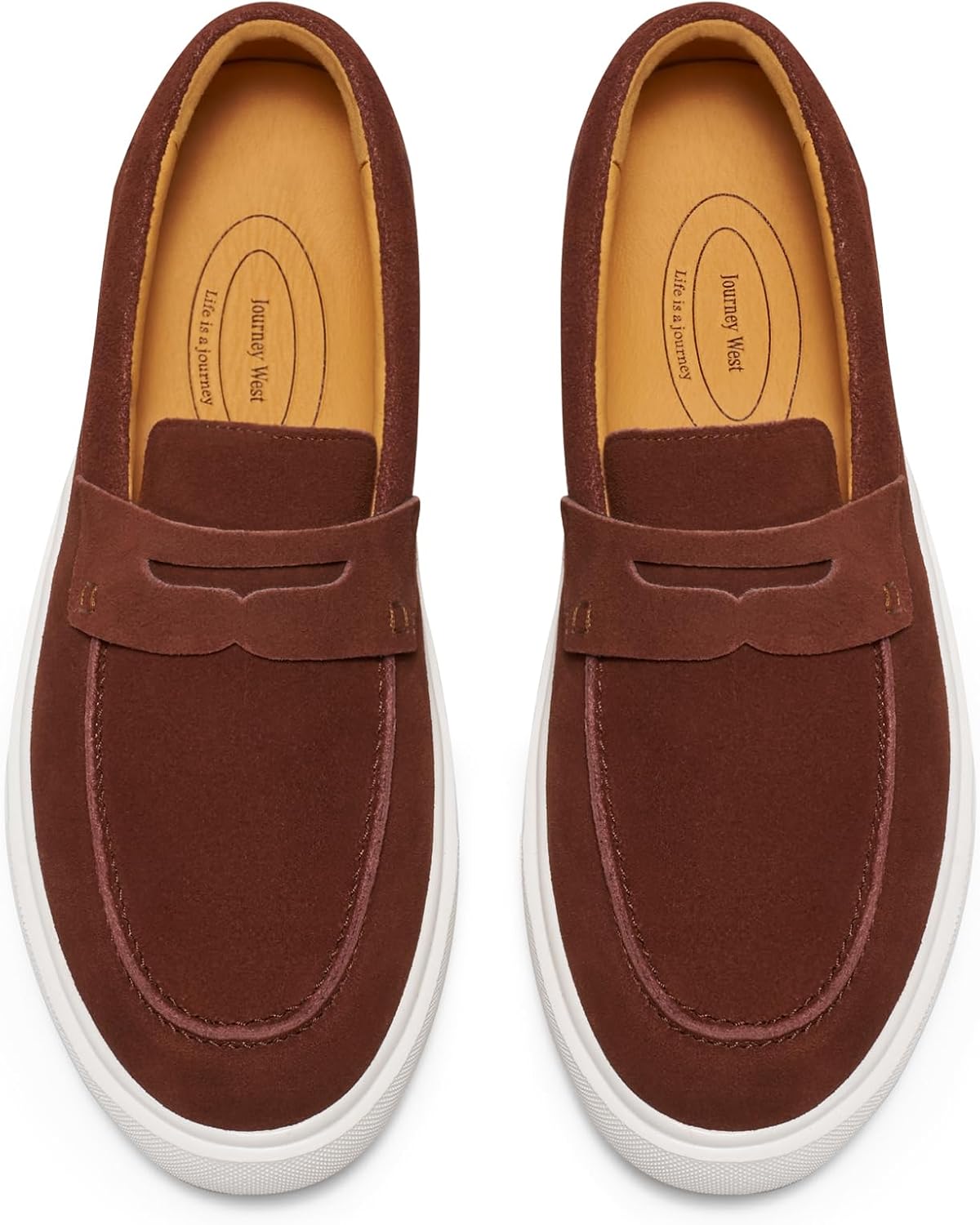 

Мужские замшевые слипоны Journey West с пенни-лоферами, Newpenny-brown