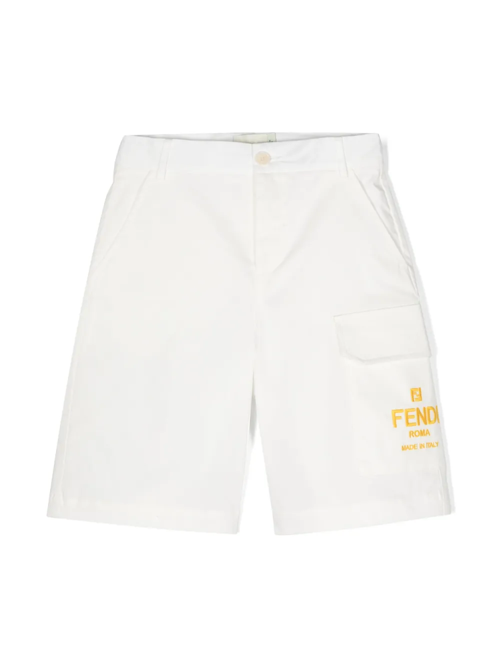 

Шорты с вышитым логотипом FENDI KIDS, нейтральный