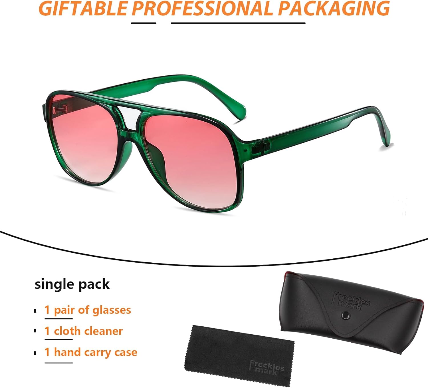 

Солнцезащитные очки Freckles Mark в винтажном стиле ретро 70-х годов для женщин и мужчин, классические большие квадратные очки-авиаторы, модные очки, Gradient Pink / Green