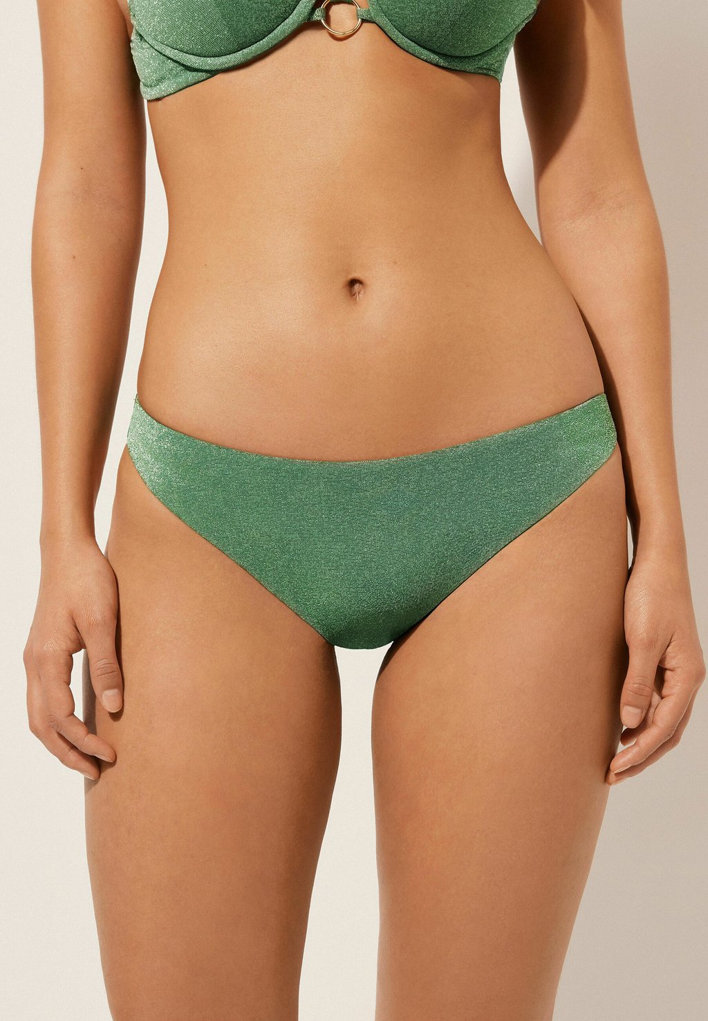 

Плавки бикини GOLDEN GLEAM Calzedonia, цвет Grun E Golden Gleam Ivy Green
