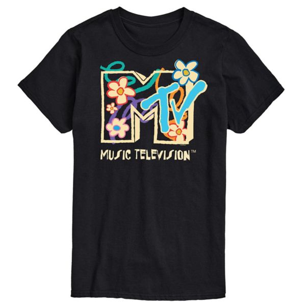 

Футболка с цветочным логотипом MTV Big & Tall Licensed Character, черный