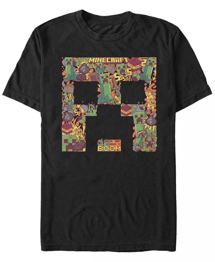 

Мужская футболка с коротким рукавом Creeper Face Collage Fifth Sun, черный