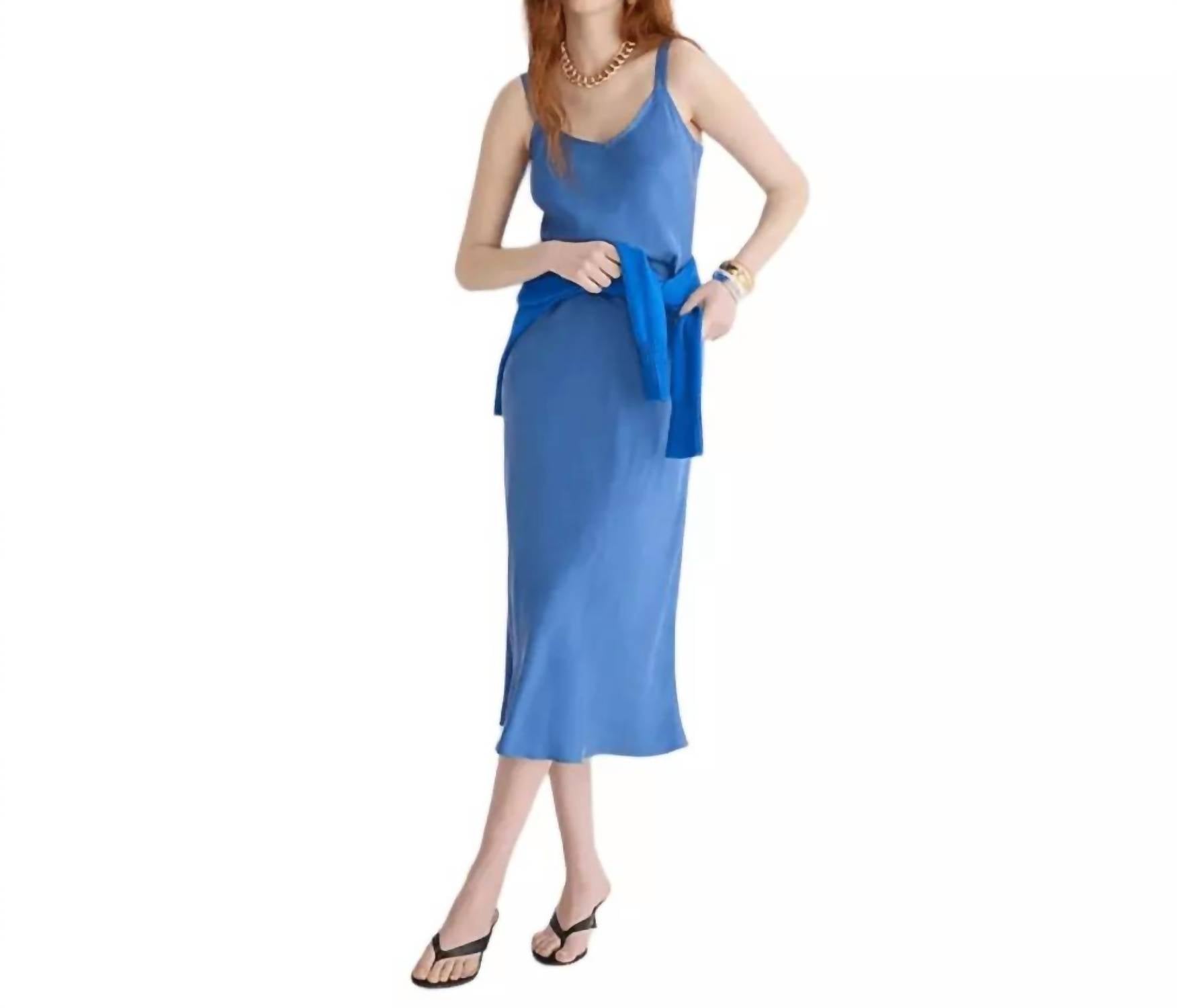 

Платье-комбинация Gwyneth с V-образным вырезом синего цвета J.Crew