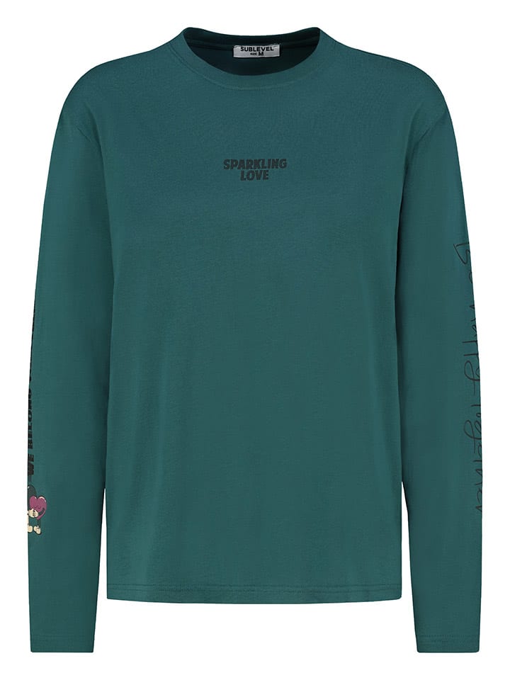 

Sublevel Футболка с длинными рукавами, петролейно-синего цвета