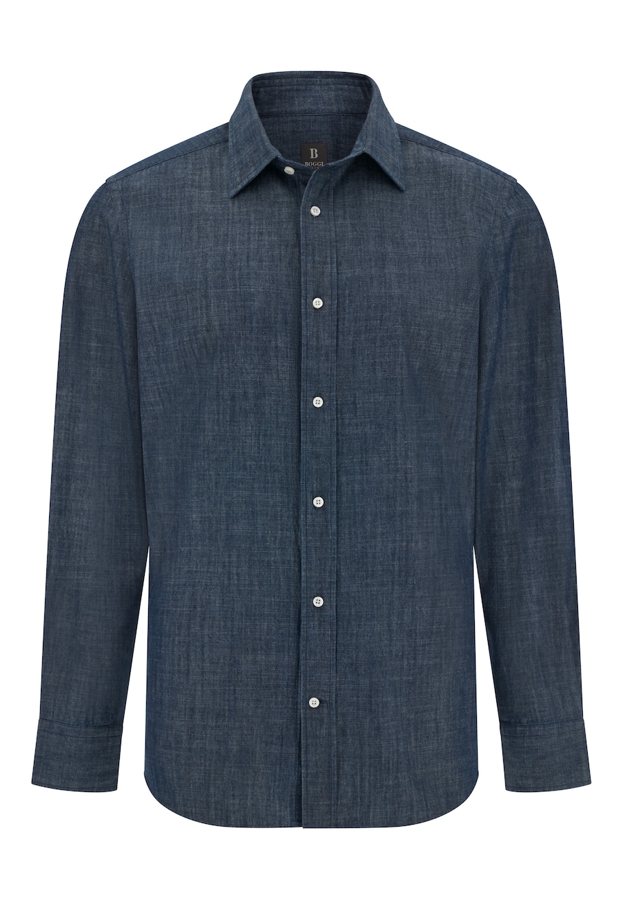 

Рубашка на пуговицах классического кроя Boggi Milano, темно-синий