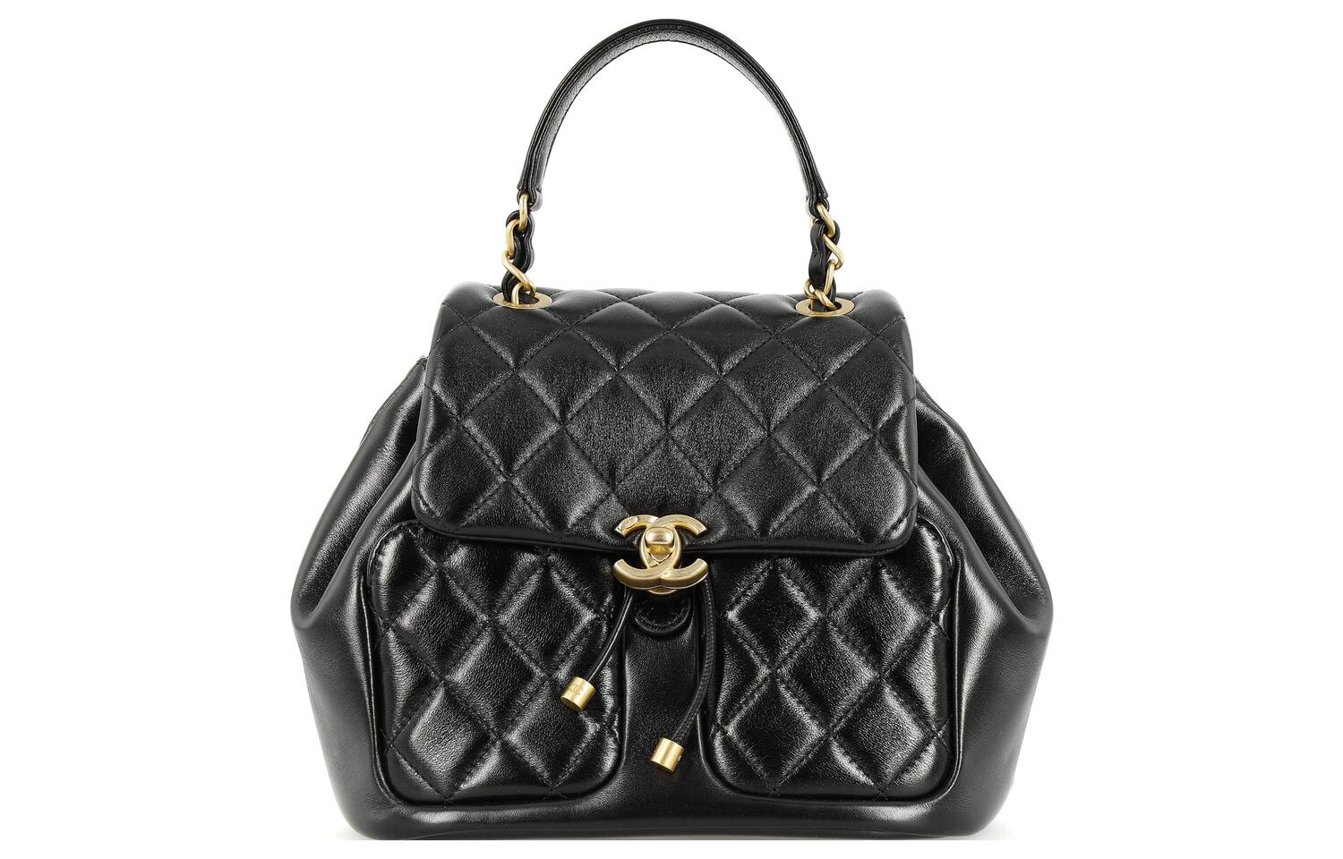 CHANEL Женский черный рюкзак из овчины — фото 2