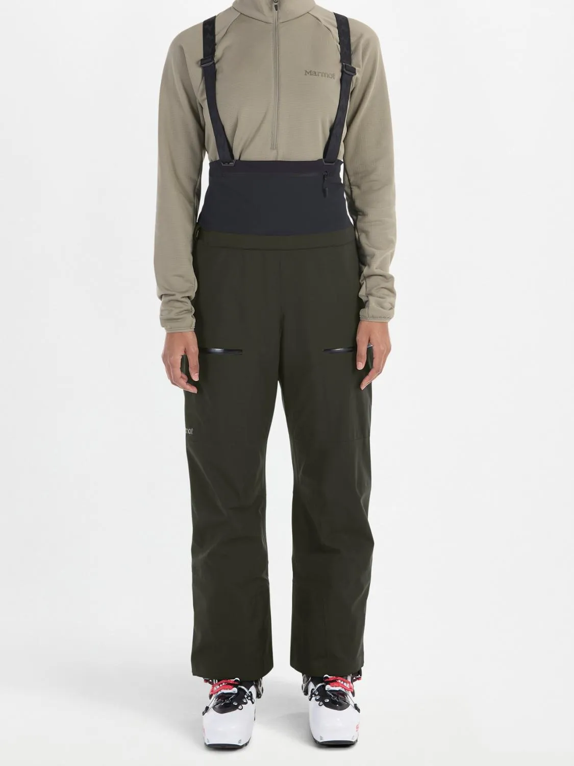 

Облегченные лыжные полукомбинезоны Solitude UL Bio женские Marmot, Rosin Green