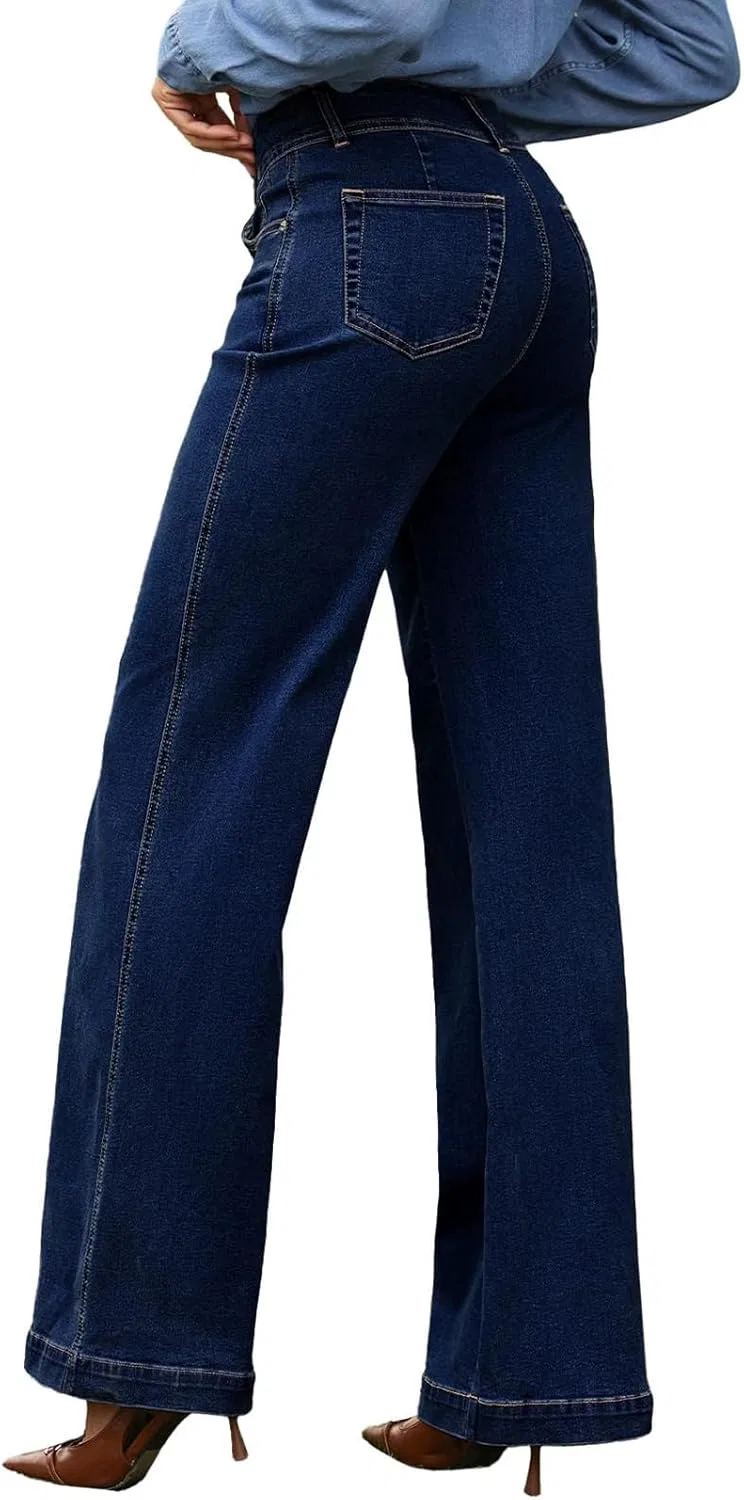 Джинсы свободные N003- Dark Blue — фото 4