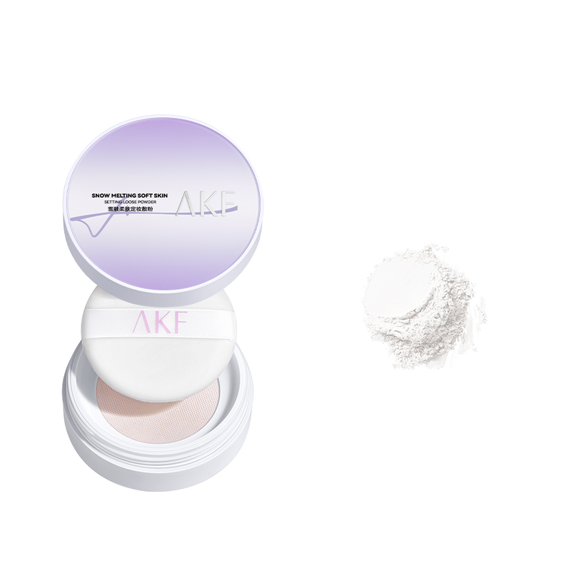 AKF Пудра рыхлая Snow Melt в Honey Pink для контроля жира, без переноса, без эффекта маски, выравнивает тон кожи, фиксирующая, 10 г — фото 3